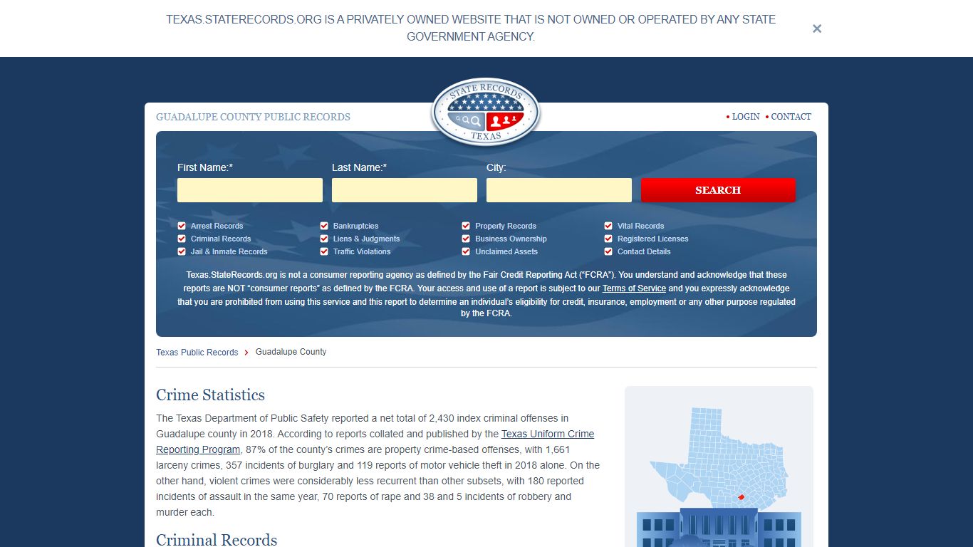 Guadalupe County Arrest, Court, and Public Records | StateRecords.org